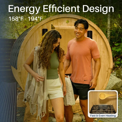 ALEKO - Anémona White Finland Pine Barrel Sauna - 3-4 Person