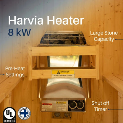 ALEKO - Liatris Red Cedar Barrel Sauna with Panoramic Window - 6-8 Person
