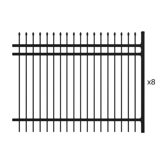 ALEKO - Commercial Grade Steel Fence Kit – Brussels Style – 8 Panels (8x6 ft.)