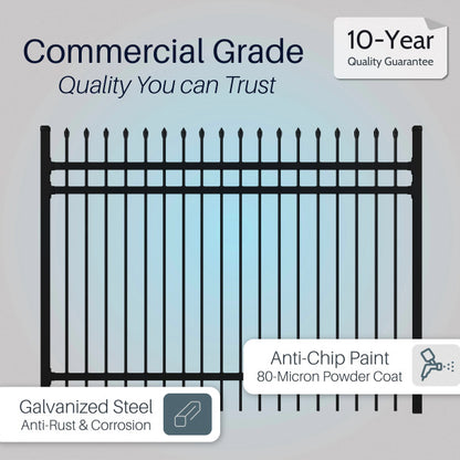 ALEKO - Commercial Grade Steel Fence Kit – Brussels Style – 8 Panels (8x6 ft.)