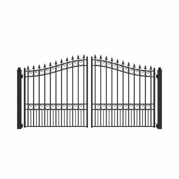 ALEKO - Steel Dual Swing Driveway Gate - LONDON Style - 12 x 6 Feet