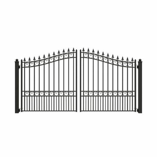ALEKO - Steel Dual Swing Driveway Gate - LONDON Style - 12 x 6 Feet