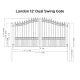 ALEKO - Steel Dual Swing Driveway Gate - LONDON Style - 12 x 6 Feet