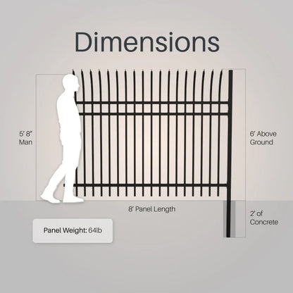 ALEKO - Commercial Grade 8-Panel Steel Fence Kit – Athens – 8x6 ft. Each