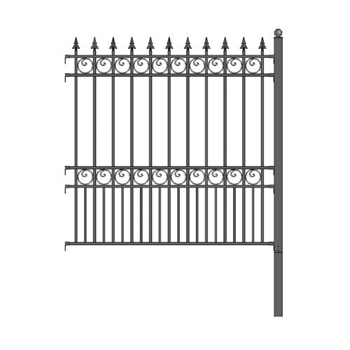 ALEKO -DIY Steel Iron Wrought High Quality Ornamental Fence - London Style - 5.5 x 5 Ft