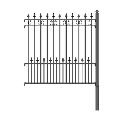 ALEKO - DIY Wrought Iron Ornamental Fence - Venice Style - 5.5 x 5 Foot