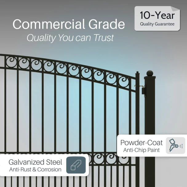 ALEKO - Steel Dual Swing Driveway Gate - PARIS Style - 12 x 6 Feet