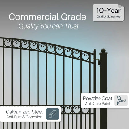 ALEKO - Steel Dual Swing Driveway Gate - PARIS Style - 12 x 6 Feet