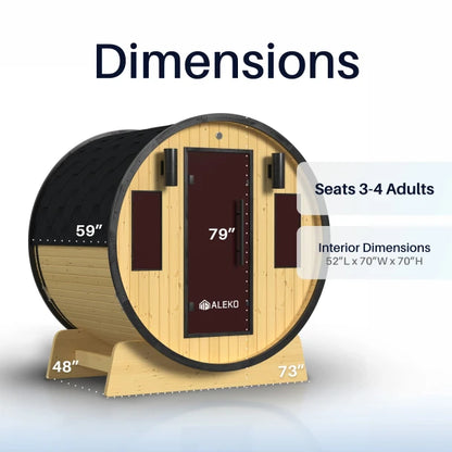 ALEKO - Celasia White Finland Pine Barrel Sauna - 3-4 Person