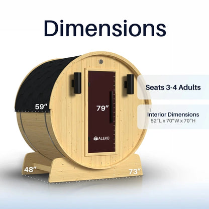 ALEKO - Anémona White Finland Pine Barrel Sauna - 3-4 Person
