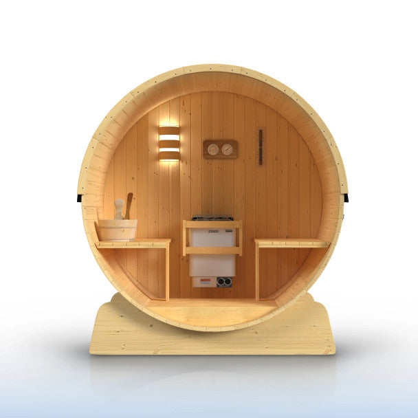 ALEKO - Anémona White Finland Pine Barrel Sauna - 3-4 Person