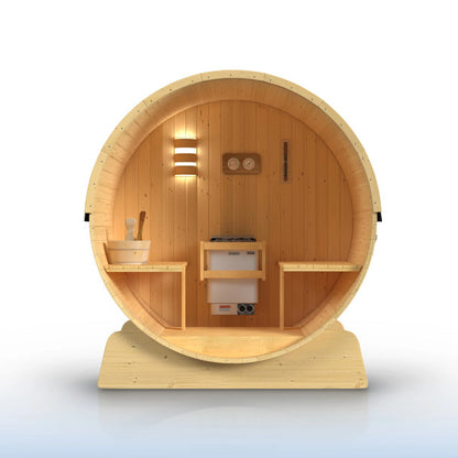 ALEKO - Anémona White Finland Pine Barrel Sauna - 3-4 Person