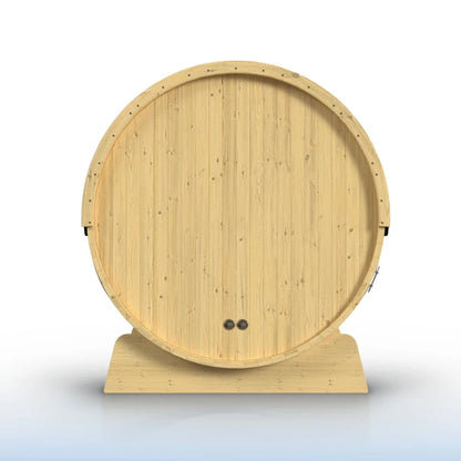 ALEKO - Anémona White Finland Pine Barrel Sauna with Front Porch Canopy - 2-4 Person