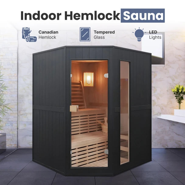 ALEKO - Viola Canadian Hemlock Traditional Indoor Sauna - 3-4 Person