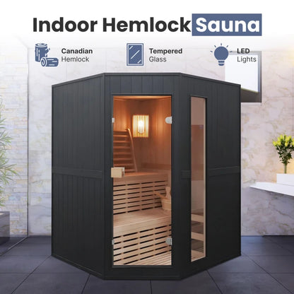 ALEKO - Viola Canadian Hemlock Traditional Indoor Sauna - 3-4 Person