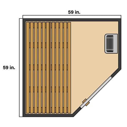 ALEKO - Viola Canadian Hemlock Traditional Indoor Sauna - 3-4 Person