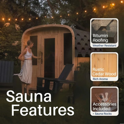 ALEKO - Arnica Rustic Cedar Square Sauna – 4 Person