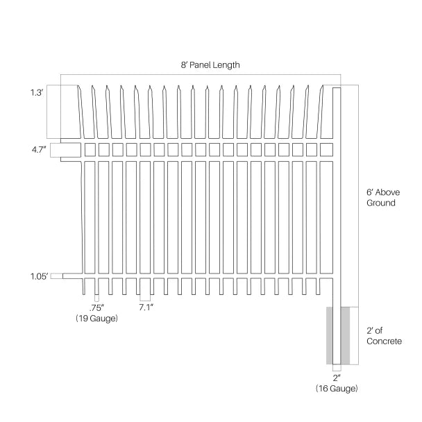 ALEKO - Commercial Grade 8-Panel Steel Fence Kit – Athens – 8x6 ft. Each