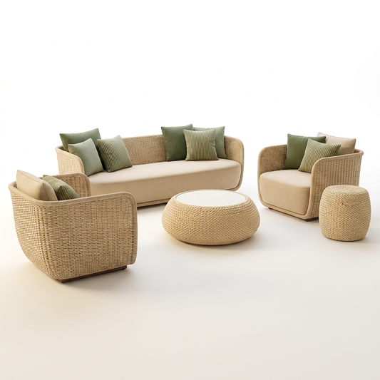VerdeLoom Riviera Woven Lounge Set — Studio Shot