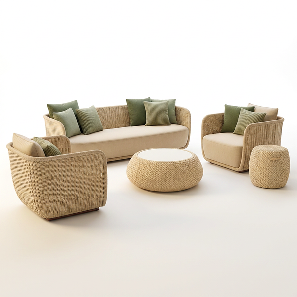 VerdeLoom Riviera Woven Lounge Set — Studio Shot